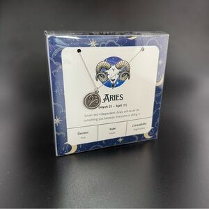 Aries Zodiac Medallion Necklace .925 Sterling Silver